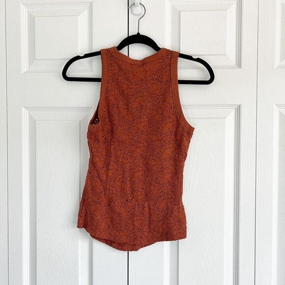 Free People Little More Love Burnt Orange Lace Cami Tank Top Size Extra Small XS - Picture 3 of 5